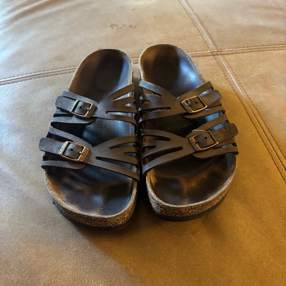 Birkenstock Granada Footbed Sandals 38 Narrow brown leather - Picture 3 of 9